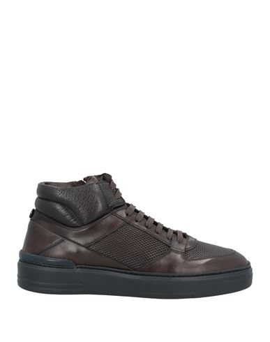 Shop Blu Barrett By Barrett Man Sneakers Dark Brown Size 7.5 Leather