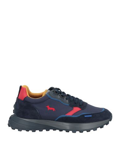 Shop Harmont & Blaine Man Sneakers Midnight Blue Size 6 Leather, Textile Fibers