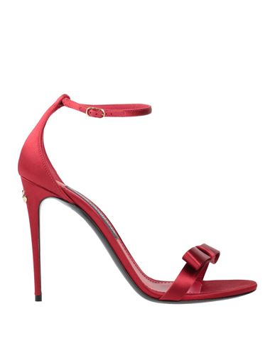Shop Dolce & Gabbana Woman Sandals Red Size 7.5 Textile Fibers