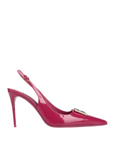 Dolce & Gabbana Dg Logo Patent Leather Slingback Pumps In Red