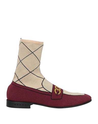Shop Marni Man Ankle Boots Burgundy Size 4 Textile Fibers
