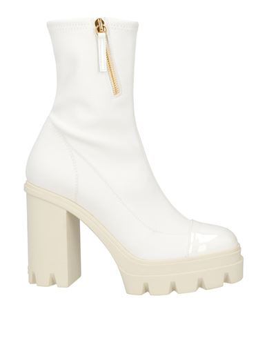 Giuseppe Zanotti Woman Ankle Boots White Size 7 Textile Fibers