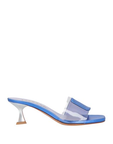 Albano Woman Sandals Bright Blue Size 8 Leather, Textile Fibers