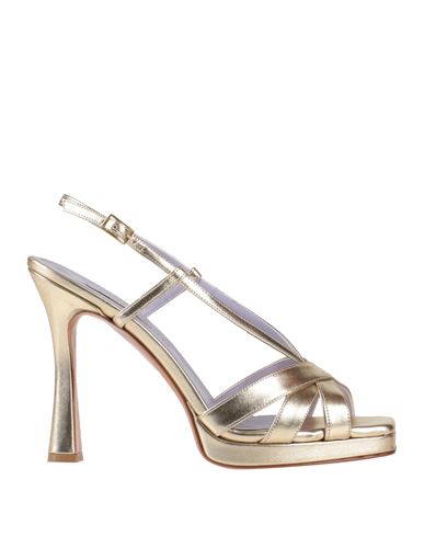 Albano Woman Sandals Platinum Size 11 Textile Fibers In Gold