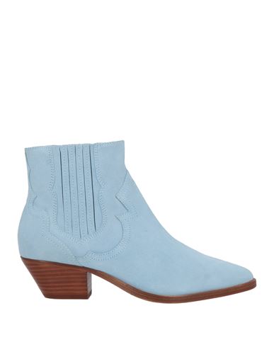 Ash Woman Ankle Boots Sky Blue Size 8 Leather
