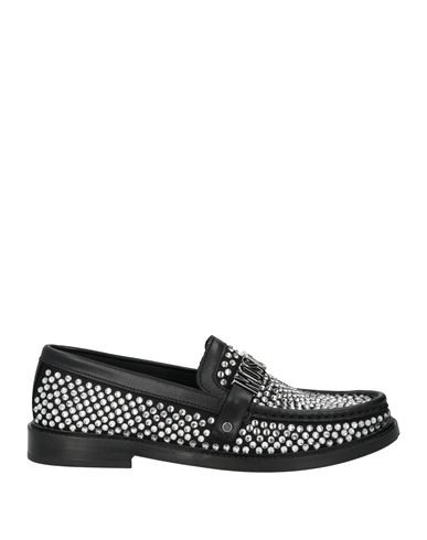 Shop Moschino Woman Loafers Black Size 8 Leather, Textile Fibers