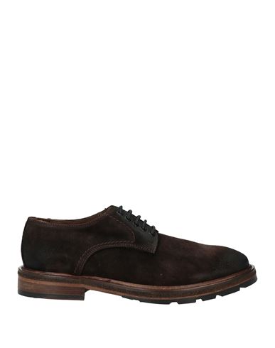 Shop Jp/david Man Lace-up Shoes Dark Brown Size 9 Leather