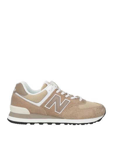 New Balance Man Sneakers Sand Size 8 Leather, Textile Fibers In Neutral
