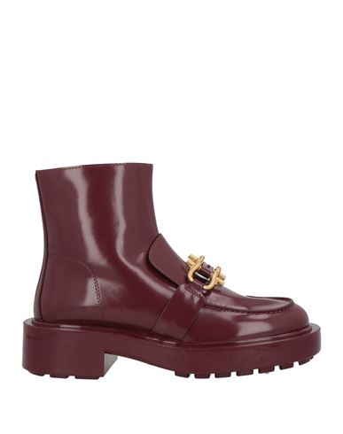 Bottega Veneta Woman Ankle Boots Burgundy Size 8 Leather In Multi