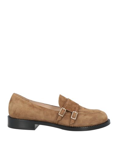 Shop Antonio Barbato Woman Loafers Camel Size 7.5 Leather In Beige