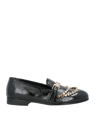 Moschino Woman Loafers Black Size 7 Leather