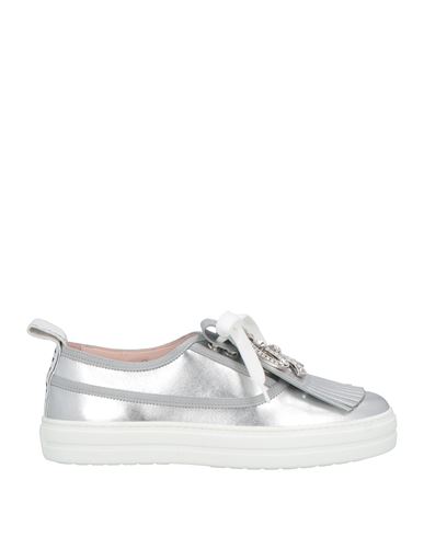 Roger Vivier Woman Sneakers Silver Size 5.5 Leather In Silver