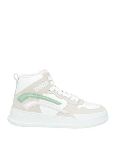 Dsquared2 Woman Sneakers Beige Size 8 Leather In Green