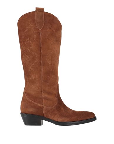 Lola Peres Woman Boot Camel Size 8 Leather In Brown