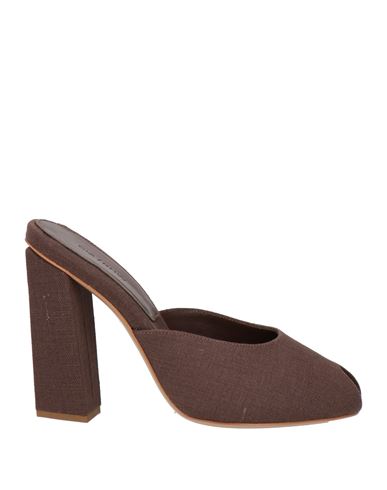 Gia Rhw Gia / Rhw Woman Sandals Chocolate Brown Size 8 Textile Fibers In Brown