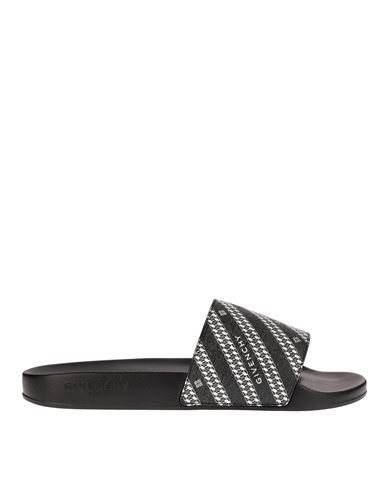 Shop Givenchy Chain Logo Slide Sandal Man Sandals Black Size 8 Polyurethane