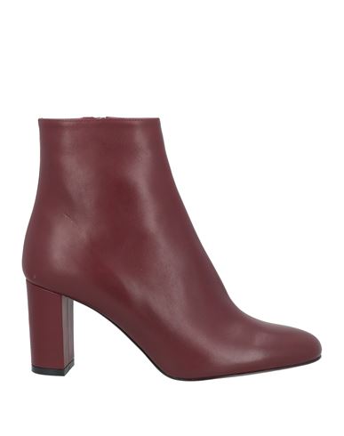 Shop Thomas Neuman Woman Ankle Boots Burgundy Size 6 Calfskin In Red