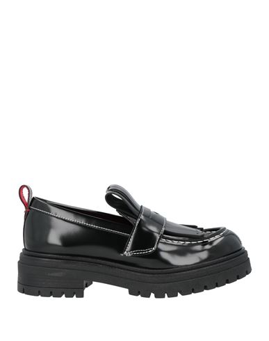 MAX & CO MAX & CO. WOMAN LOAFERS BLACK SIZE 7 POLYESTER, POLYURETHANE COATED 