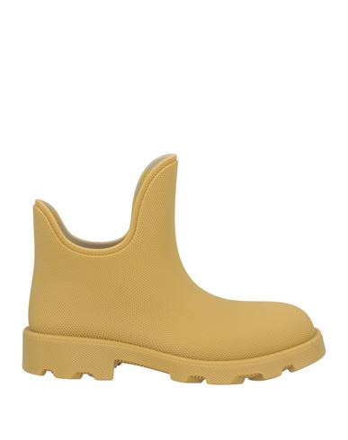 Burberry Man Ankle Boots Ocher Size 9 Rubber In Yellow