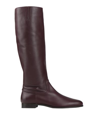 Tod's Woman Boot Plum Size 10.5 Leather In Purple