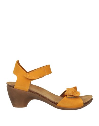 Shop Loints Of Holland Woman Sandals Ocher Size 9 Leather In Yellow