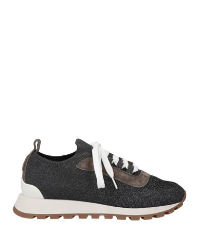 Brunello Cucinelli Glitter Finish Sneakers Contrast Sole In Grey