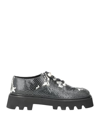 Shop Nicholas Kirkwood Woman Lace-up Shoes Steel Grey Size 10 Leather