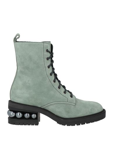 Shop Nicholas Kirkwood Woman Ankle Boots Sage Green Size 6.5 Leather