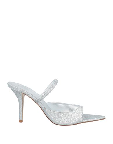 Shop Gia Borghini Woman Sandals Silver Size 6 Textile Fibers