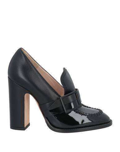 Shop Pollini Woman Loafers Black Size 6 Calfskin