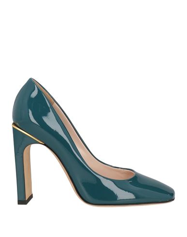 Shop Pollini Woman Pumps Deep Jade Size 7.5 Leather In Green