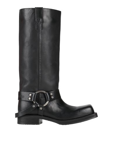 Acne Studios Black Boots With Buckle And Logo In Leather Woman In Black