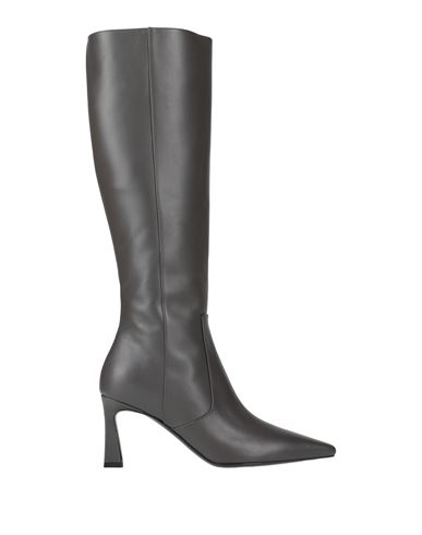 Pollini Woman Boot Lead Size 7 Leather In Gray