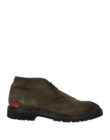 Shop Elia Maurizi Man Ankle Boots Military Green Size 10 Leather