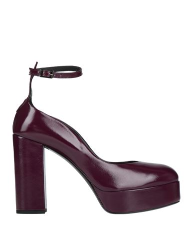 Fabi Woman Pumps Plum Size 10 Leather In Purple