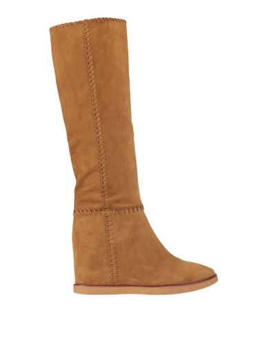 Ash Woman Boot Camel Size 8 Leather In Gold