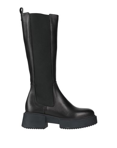 Curiosite Curiosité Woman Boot Black Size 7 Leather, Textile Fibers