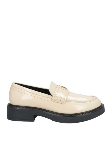 Twinset Woman Loafers Cream Size 7 Cow Leather In White