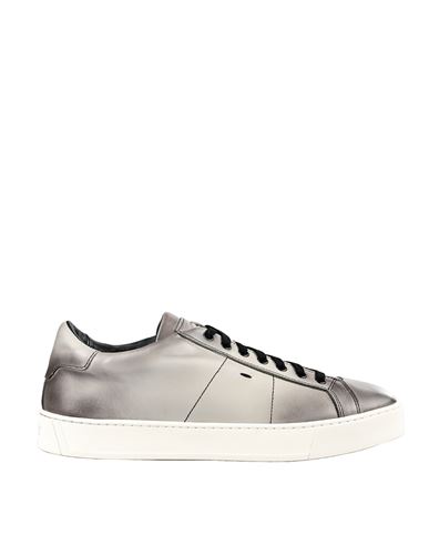 Shop Santoni Sneakers Man Sneakers Grey Size 9 Leather
