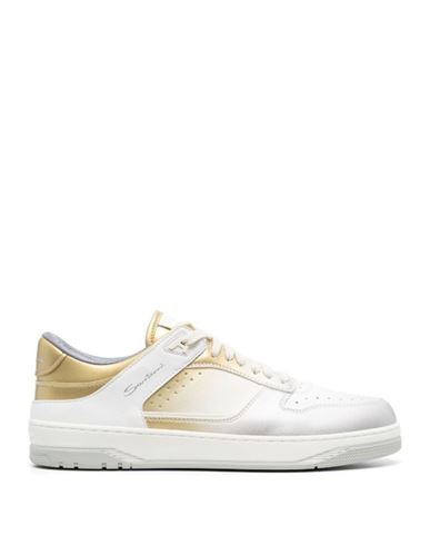 Shop Santoni Sneakers Man Sneakers White Size 8.5 Leather