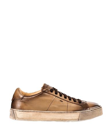 Shop Santoni Sneakers Man Sneakers Brown Size 8 Leather