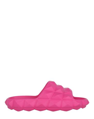 Valentino Garavani Rockstud Chunky Slides Woman Sandals Pink Size 8 Rubber