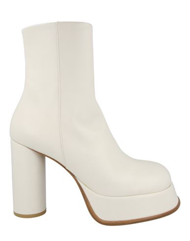 Shop Ambush Square-toe Leather Platform Boots Woman Ankle Boots White Size 8 Calfskin