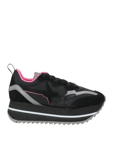 Shop W6yz Woman Sneakers Black Size 7 Leather, Textile Fibers