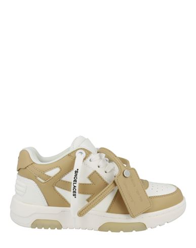 Off-white Out Of Office Low-top Sneakers Woman Sneakers Multicolored Size 8 Calfskin, Polyester In Brown