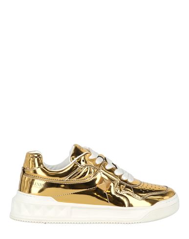 Shop Valentino Garavani One Stud Low-top Sneakers Woman Sneakers Gold Size 6.5 Polyurethane