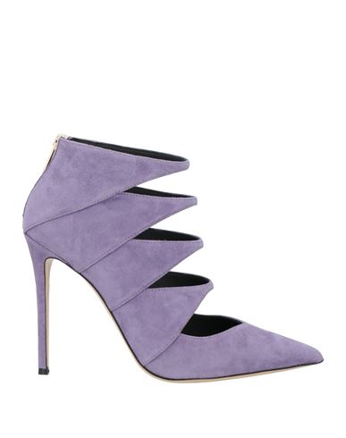 Shop Ninalilou Woman Pumps Lilac Size 11 Leather In Purple