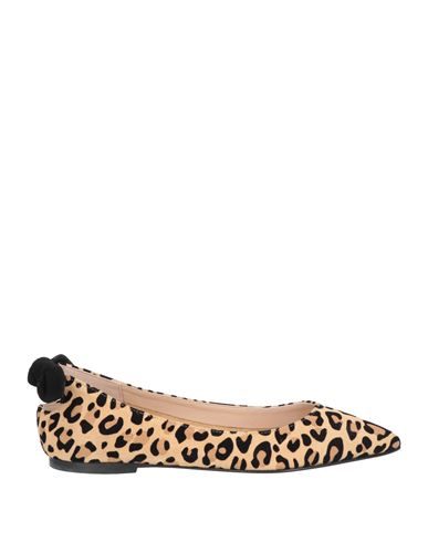 Il Borgo Firenze Woman Ballet Flats Beige Size 6.5 Leather In Animal Print