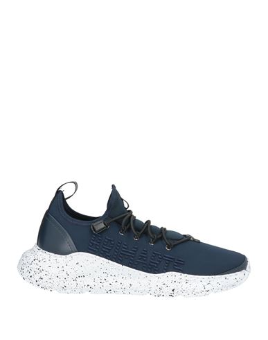 Shop Brimarts Man Sneakers Navy Blue Size 9 Leather, Textile Fibers