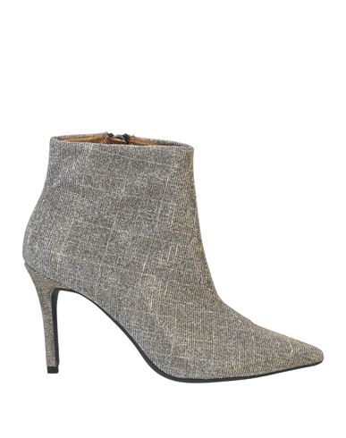 Emporio Di Parma Woman Ankle Boots Silver Size 7 Textile Fibers In Gray